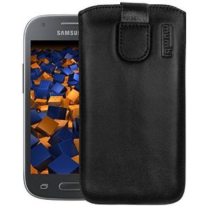 mumbi Echt leren hoesje compatibel met Samsung Galaxy Ace Style hoes leer tas case wallet, zwart