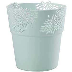 VERDENIA Aster bloempot, lichte bloempotopcoating, design, decoratieve pot voor planten voor binnen, van kunststof, opengewerkt patroon, vele kleuren, vele maten, 13 cm, 20527 mint