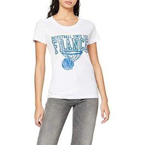 France Basketball T-shirt voor dames, wit, mand, Frankrijk Since 1932