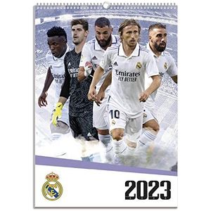 Grupo Erik CPA323001 Wandkalender 2023, Real Madrid jaarkalender 2023, kalender 2023, wandkalender, kalender 2023 om op te hangen, officiële licentie, FSC-gecertificeerd