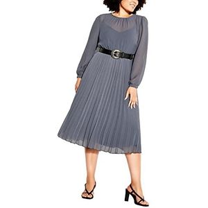 CITY CHIC Dames Plus Size Jurk Love Plooi, Leisteen, 44 grote maten