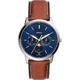 Fossil Reloj FS5903 Neutra hombre acero y piel