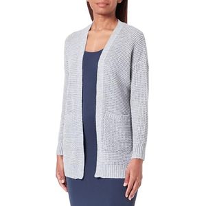 Blonda Elegante cardigan voor dames, van hol gebreid met klittenbandsluiting, grijs gemêleerd, maat XS/S, grijs melange, XS