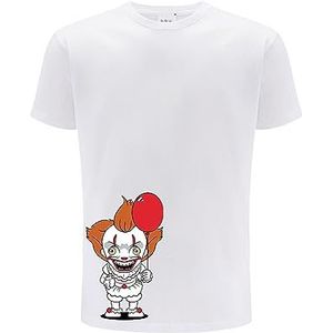 ERT GROUP Origineel en officieel gelicentieerd horror-T-shirt voor heren, wit, patroon It 007, dubbelzijdige print, maat XXL, It 007 wit 2, XXL