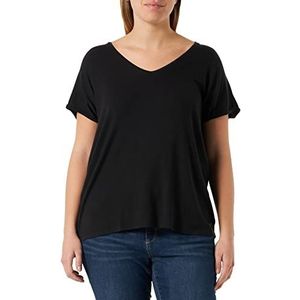 VERO MODA CURVE Vmaya Ss T-shirt met V-hals voor dames VMA Noos Curve, zwart, S Grote maten