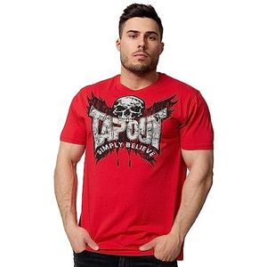 TAPOUT Creston T-shirt voor heren, rood/zwart/zilver, L, 940011