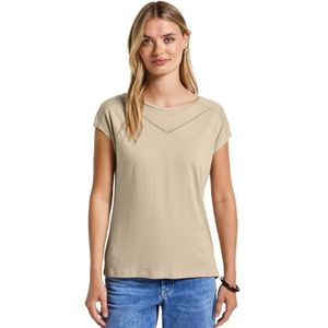 Street One Damesshirt met decoratieve tape, Coastal Beige, 38
