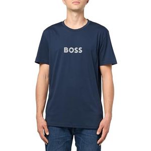 BOSS Big Logo Cotton T-shirt voor heren, Space Cadet Blauw, XL