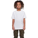 Build Your Brand Basic T-shirt voor jongens, wit, 110/116 cm