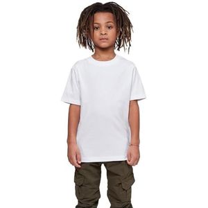 Build Your Brand Basic T-shirt voor jongens, wit, 134/140 cm