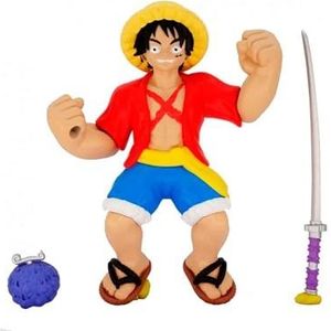 BANDAI CO42939 Heroes de Goo JIT Voor Actiefiguur - One Piece World - Superfiguur Monkey D. Luffy Knitter- en Stretch Figuur, meerkleurig