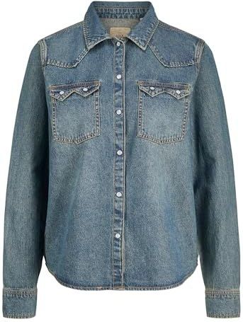 Jxjules Ls DNM Ln Denim Shirt, blauw (medium blue denim), S