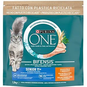 Purina ONE Bifensis Senior 11+ Kattenvoer met kip, 6 zakken à 1,5 kg
