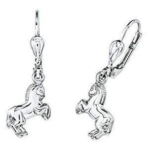 Cupido Oorbellen 925 Sterling Zilver Meisjes Kinderoorbellen, 2,6 cm, Zilver, Paard, Wordt Geleverd In Sieraden Geschenkdoosje, 2021278