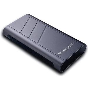 Verbatim TurboMetal SSD 1TB (externe SSD, USB4, tot 3.150 MB/s leessnelheid, 2.850 MB/s schrijfsnelheid, robuuste aluminium behuizing, compact en licht, voor Windows & Mac, Spacegrijs)
