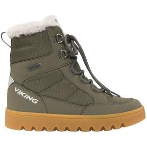 Viking Fleek Warm GTX Zip, uniseks sneeuwschoenen voor kinderen en jongens, Pine Olive, 39 EU Stretta