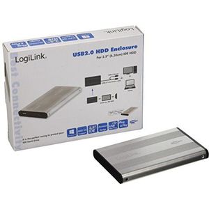 LogiLink Geh. 6,3 cm (2,5"") USB 2.0 / IDE zilver ALU of NT