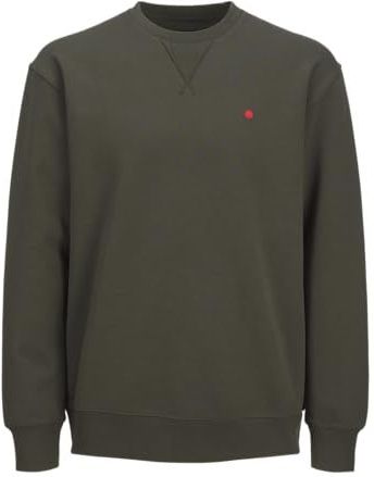 JACK & JONES Sweatshirt 'RDDScott'  olijfgroen / rood
