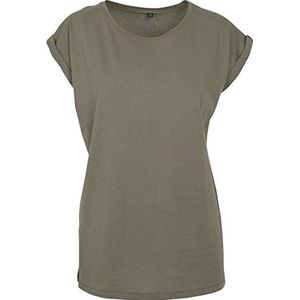 Build Your Brand Extended Shoulder Tee T-shirt voor dames, Olijf, 3XL