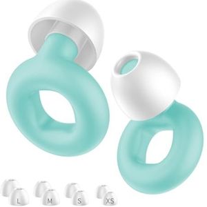 NEUTYPECHIC Siliconen oordopjes om te slapen, herbruikbare gehoorbescherming, oordopjes voor de slaap voor reizen, werk, slapen en concert, met 8 oordopjes in XS/S/M/L (groen, eenheidsmaat)