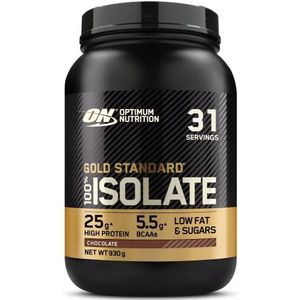 Optimum Nutrition ON Gold Standard 100% Isolate Pure Whey ProteÃ¯ne, Natuurlijke Voorkomende BCAA's en Glutamine, Pre- en Post-Workout, Chocoladesmaak, 31 Porties, 930 g