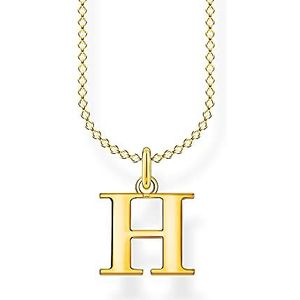 Thomas Sabo Dames halsketting met de letter H 925 sterling zilver 750 geelgoud verguld, lengte: 38cm - 45cm, KE2017-413-39-L45V
