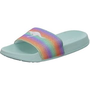 KangaROOS K Shine Slides voor jongens, Mint Rainbow, 28 EU
