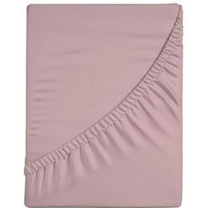 Zer0bed, Hoeslaken voor Frans bed, effen, 100% katoen, maxi-hoek, 30 cm, Frans bed, roze, 130 x 200 cm