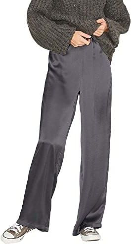 Jack & Jones - Kira Regular Satin Broek - Zwart - 50% Polyester - 50% Gerecycled Polyester