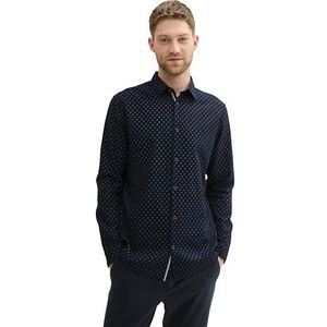 TOM TAILOR heren overhemd, 36024 - Navy Circle Design, XXL