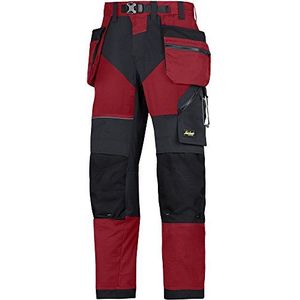 Snickers 69021604212 Maat 212""FlexiWork"" Werkbroek met holsterzakken - Chili Rood/Zwart