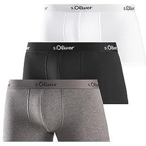 s.Oliver Heren 3X Hipster boxershorts, grijs + zwart + wit, M, grijs, zwart en wit., M