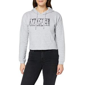 Marvel Comic Logo Hood dames sweatshirt met capuchon, Grijs (Sports), 42