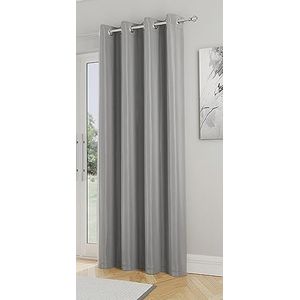 Enhanced Living Nightfall Plain Supersoft Grey Thermische Blockout Enkele Oogje Deurgordijn - 66 x 84 inch (168 x 214 cm) - Energiebesparend en ruisonderdrukkend deurgordijn voor woonkamer en