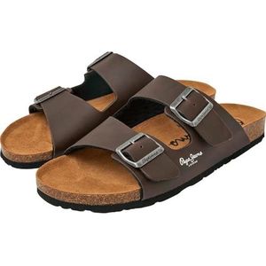 Pepe Jeans - Kansas - Sandalen - Bruin - Natuurlijke Kurk - Dubbele Gesp