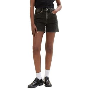 TOM TAILOR Denim bermuda jeans shorts voor dames, 10244 - Clean Dark Stone Black Denim, L