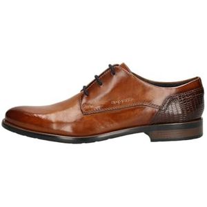 bugatti Heren zakelijke halfhoge schoen met elegante lijnvoering veters, cognac, 42 EU, cognac, 42 EU