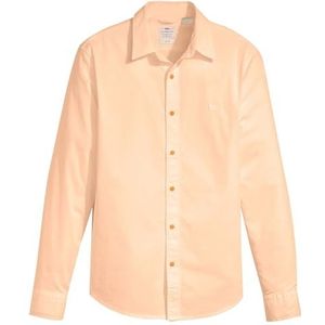 Levi's Long-Sleeve Battery Housemark Slim Shirt Mannen, Barely Pink, XS