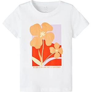 NAME IT Meisjes NKFHALOTTE SS TOP T-shirt, Bright White, 116, wit (bright white), 116 cm