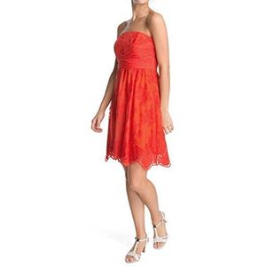 ESPRIT Collection Bustier jurk voor dames, mini, effen, Rood (Vulcano Red 642), XXS
