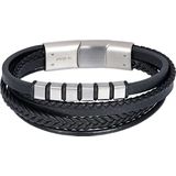 iXXXi Men Leren Heren armband Rudolph Zilver Mat | 21cm