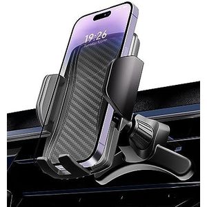 Hoppac Telefoonhouder voor auto, luchtrooster, autohouder, stalen haak, 360° rotatie, ontgrendelingsknop, autotelefoonhouder voor smartphone iPhone 4-7 inch
