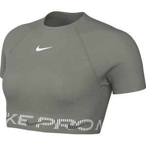 Nike - Pro Dri-FIT Crop Short Sleeve Top - Light Army - Dames