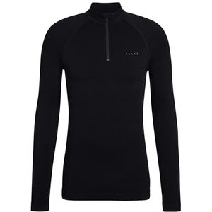 FALKE - Maximum Warm High Zip Neck - T-shirt - Zwart - Lange Mouwen - Technisch