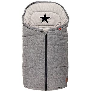 Babyschaal-voetenzak Anna met ster Fleece ster zwart melange