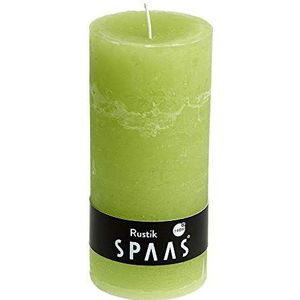 SPAAS Rustieke geurloze cilinderkaars 68/130 mm, ± 60 uur - appelgroen