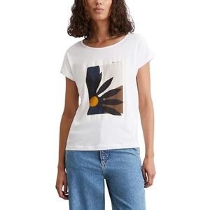 Marc O'Polo Dames T-shirt met grafische print Relaxed Fit, wit, XL
