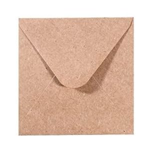 Vaessen Creative Kleine vierkante Florence enveloppen voor wenskaarten, Kraft, Set van 5, bijpassende kaarten beschikbaar