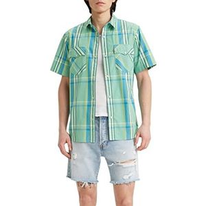 Levi's heren Ss Relaxed Fit Western, Waab Plaid Wasabi, S