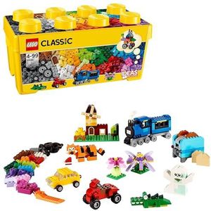 LEGO Classic Creatieve medium Opbergdoos met Kleurrijke Stenen, Wielen en Ramen, Origineel Cadeau voor Jongens of Meisjes vanaf 4 Jaar, Creatieve Hobby voor Kinderen 10696
